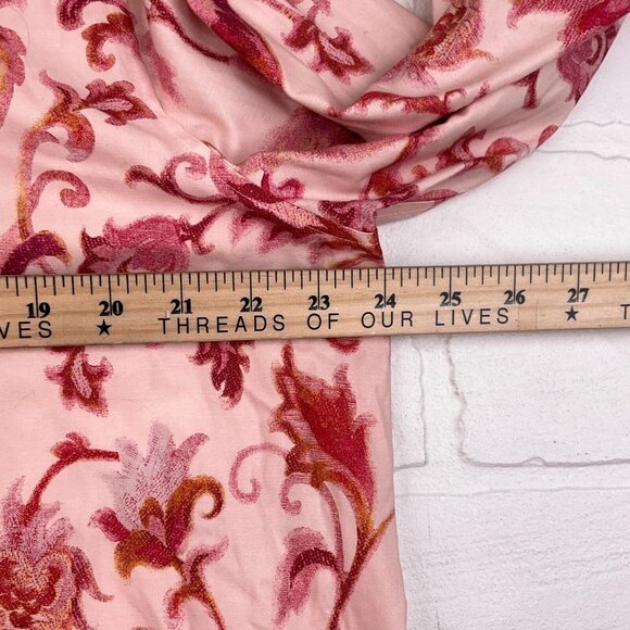 Chicos Blouse Women 4 20 2XLarge Pink Red Floral Classic No Iron Cotton Stretch - Picture 8 of 14